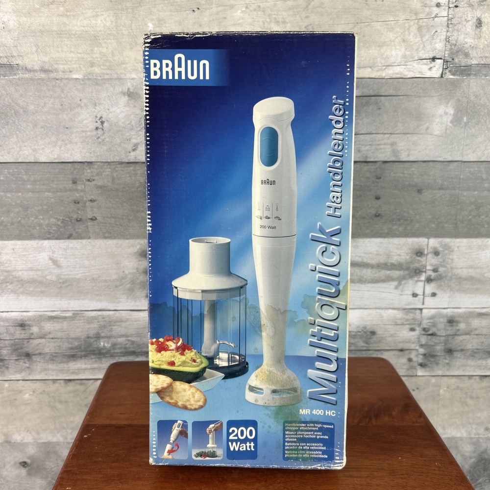 Vintage Braun Multiquick 200 Watt-hand blender chopper mixer-MR 400 HC